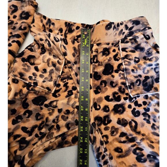 Juicy Couture Velour Leopard Animal Print Straight Leg Lounge Pants SZ Small - Picture 6 of 7